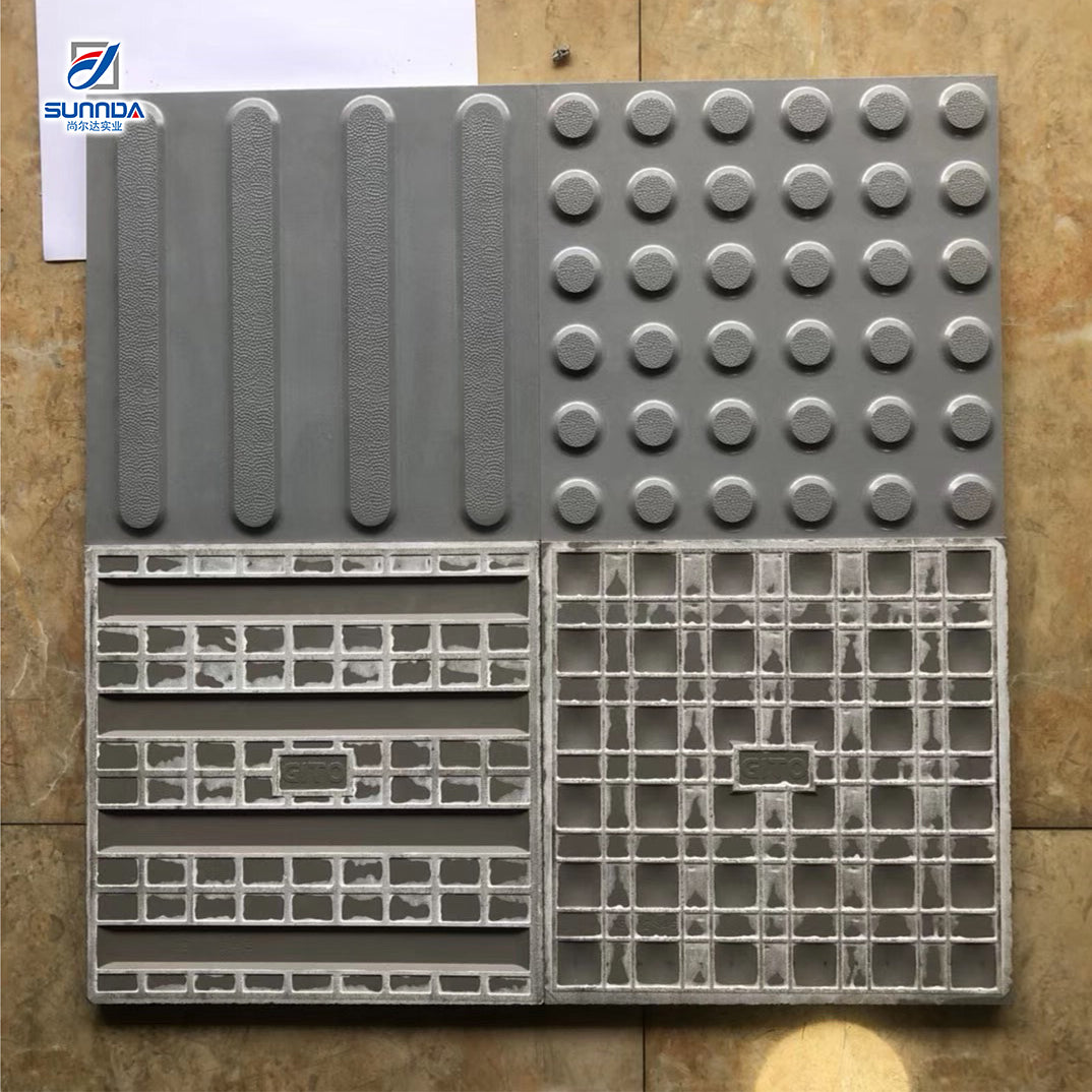 Gạch Sứ Đồng Chất Dẫn Hướng Ngoài Trời Dành Cho Người Khiếm Thị Foshan Tac Tiles, Họa Tiết Chấm Nổi Và Sọc Dẫn Hướng, Màu Thuần