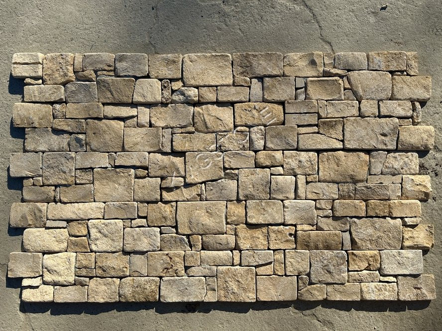 Tấm đá Granite vàng xi măng Trung Quốc, ốp tường ngoại thất kiểu đá gờ, bề mặt khò lửa, ăn mòn axit, dùng cho khách sạn, biệt thự, ngoài trời.