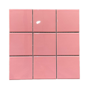 Gạch mosaic gốm tráng men màu hồng hiện đại 97x97mm bán buôn 6mm cho sàn tường nội thất cho khách sạn phòng khách biệt thự