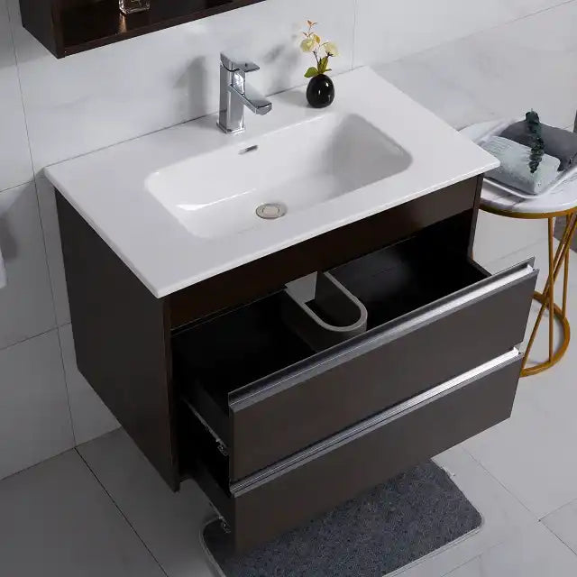 Bộ tủ chậu rửa mặt treo tường phòng tắm khách sạn bán trực tiếp từ nhà máy