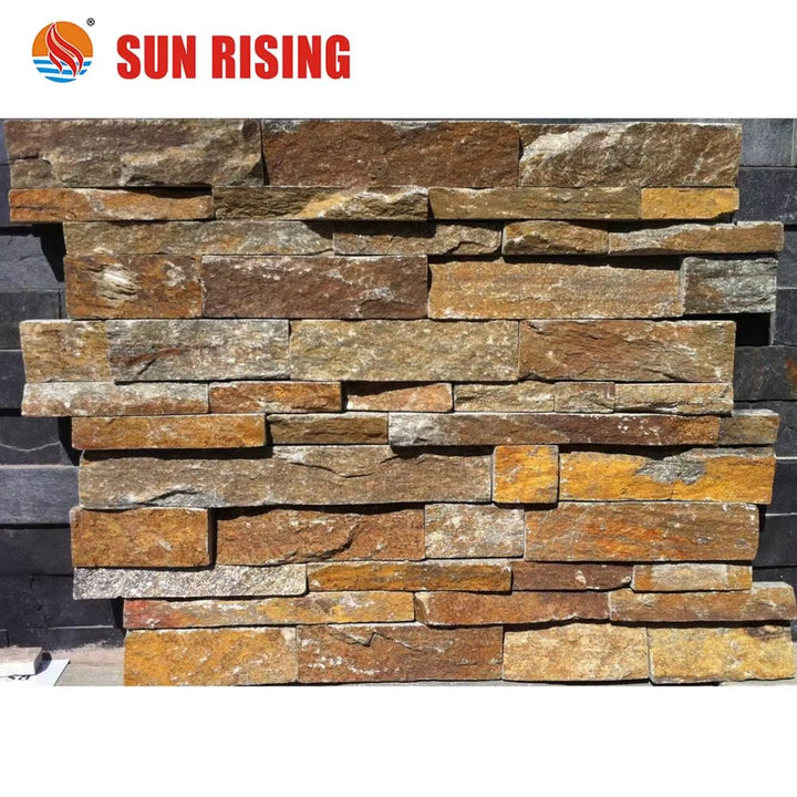 Tấm ốp tường ngoài trời bằng đá phiến thạch anh gỉ sét tự nhiên thiết kế hiện đại không chứa axit cho biệt thự ngoài trời, gạch văn hóa