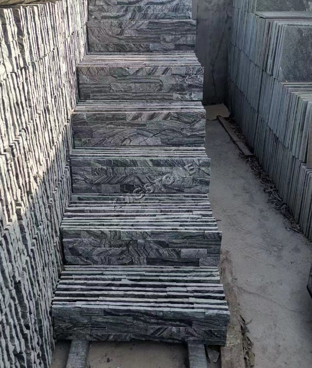 Tấm ốp tường đá Quartzit đen băng hà tự nhiên dùng cho xây dựng ngoại thất nhà ở, cao cấp, bền bỉ, thiết kế hiện đại