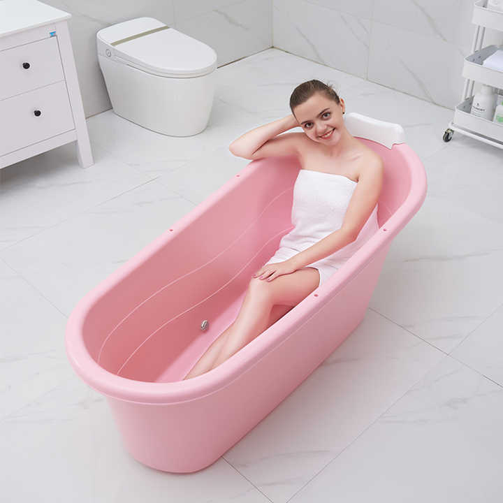 Bồn tắm gia đình thân nhựa bồn tắm lớn dày vòi sen chậu rửa mặt