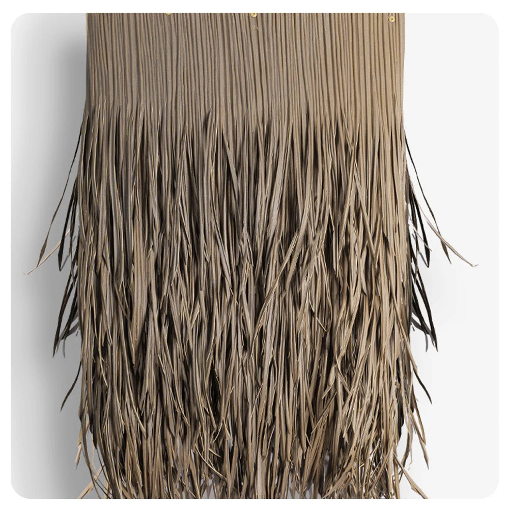 Fireproof Machine Made Artificial UV Resistant Waterproof Windproof Roof Thatch Tile 5-Year Warranty for Garden Pavilion Roofing