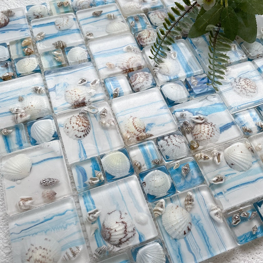 Gạch MOSAIC Nhựa Epoxy Hình Vỏ Sò Vuông