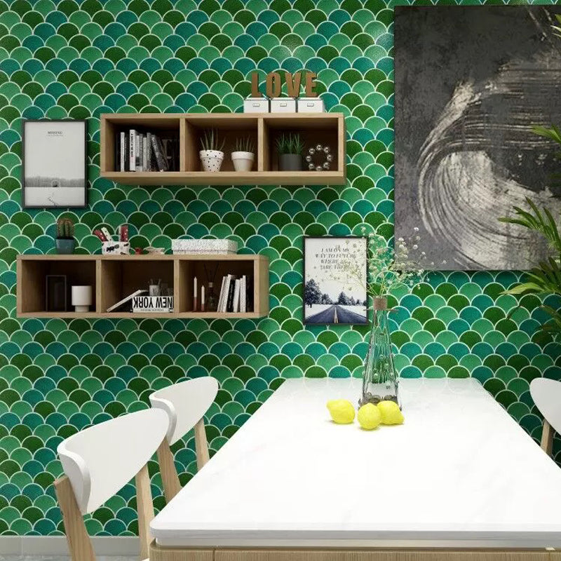 Gạch Mosaic Gốm Sứ Men Rạn Băng Hình Quạt Họa Tiết Vảy Cá Xanh Dương Ốp Tường Phòng Tắm Spa Hồ Bơi
