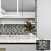Trang chủ Xây dựng Đá Gạch Bếp Backsplash Phòng tắm Vòi sen Trang trí Tường Đá cẩm thạch xám Gạch khảm hoa văn lồng vào nhau