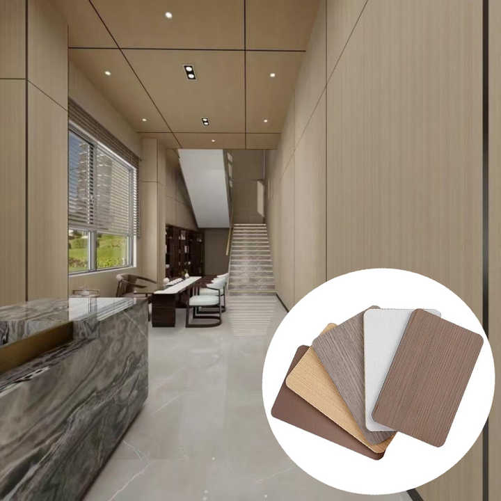 Tấm ốp tường nội thất hiện đại 5mm thân thiện với môi trường Tấm ốp tường gỗ than tre PVC chống thấm nước cho khách sạn Văn phòng