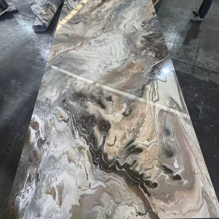 Tấm ốp tường nhựa trang trí nội thất chống thấm nước, chống cháy 1220*2440*3mm UV Marble Sheet dễ dàng lắp đặt cho phòng tắm