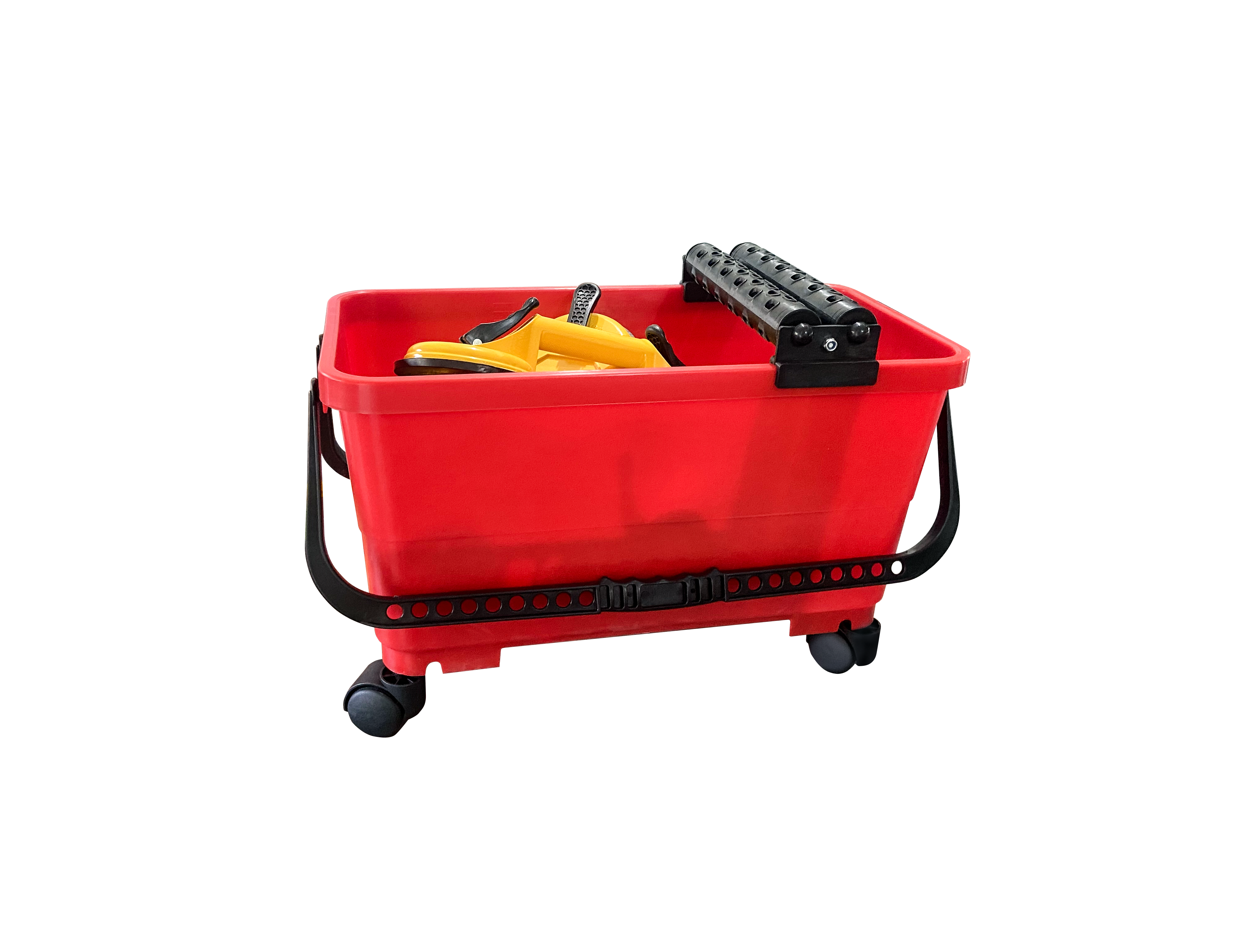 Bộ dụng cụ vệ sinh mạch vữa gạch với xô nhựa 24L, lưới, miếng bọt biển và con lăn đôi