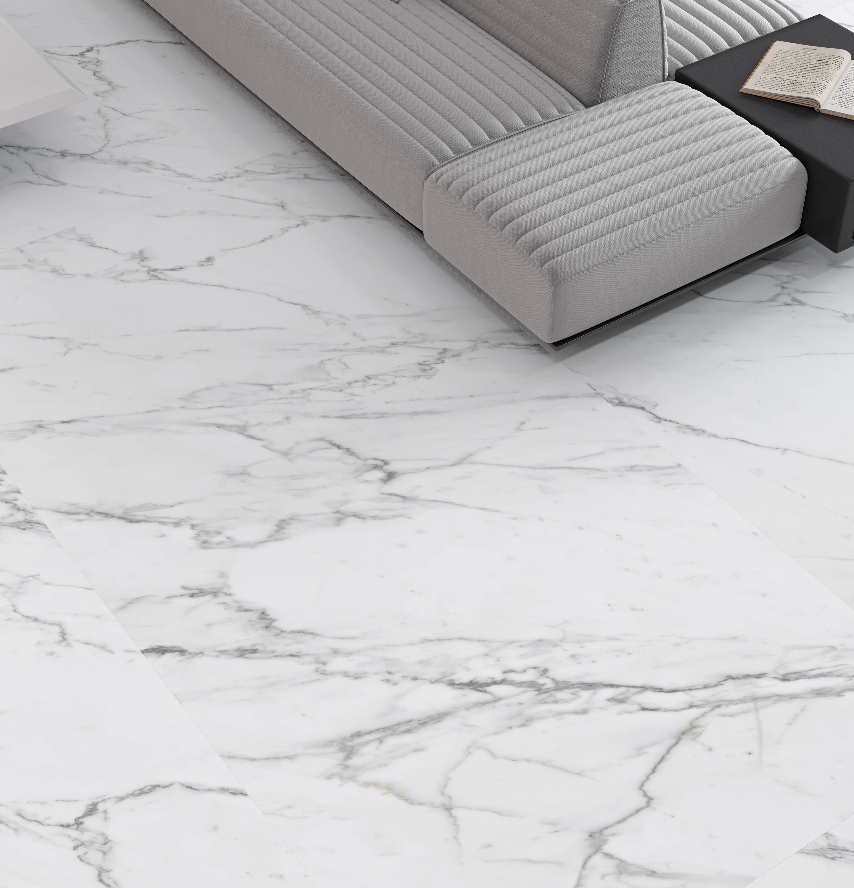 Tấm đá nung kết họa tiết trắng trang trí nội thất