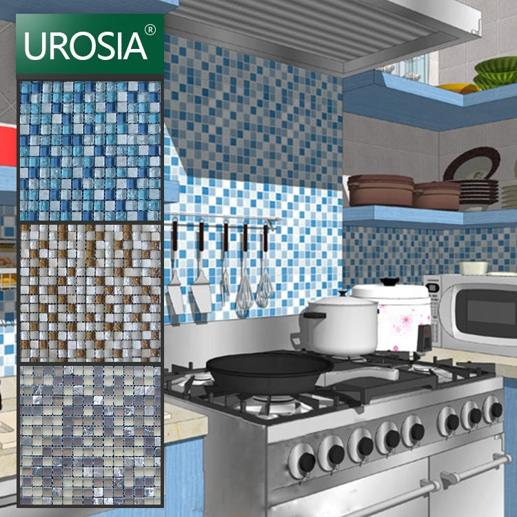 Phật Sơn Sot Sale Gạch mosaic kính vuông màu xanh dương nhạt cho hồ bơi, ốp tường bếp, nền tường nhà vệ sinh