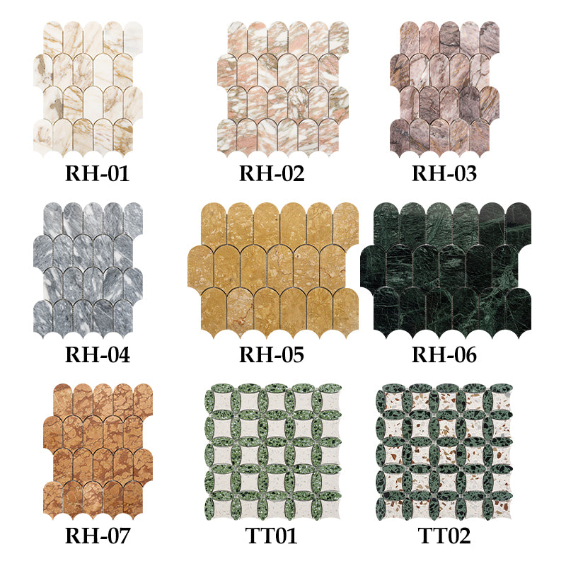 Gạch Mosaic Đá Cẩm Thạch 30x30 Họa Tiết Phối Lát Sàn Hành Lang Sân Vườn, Trang Trí Nội Ngoại Thất