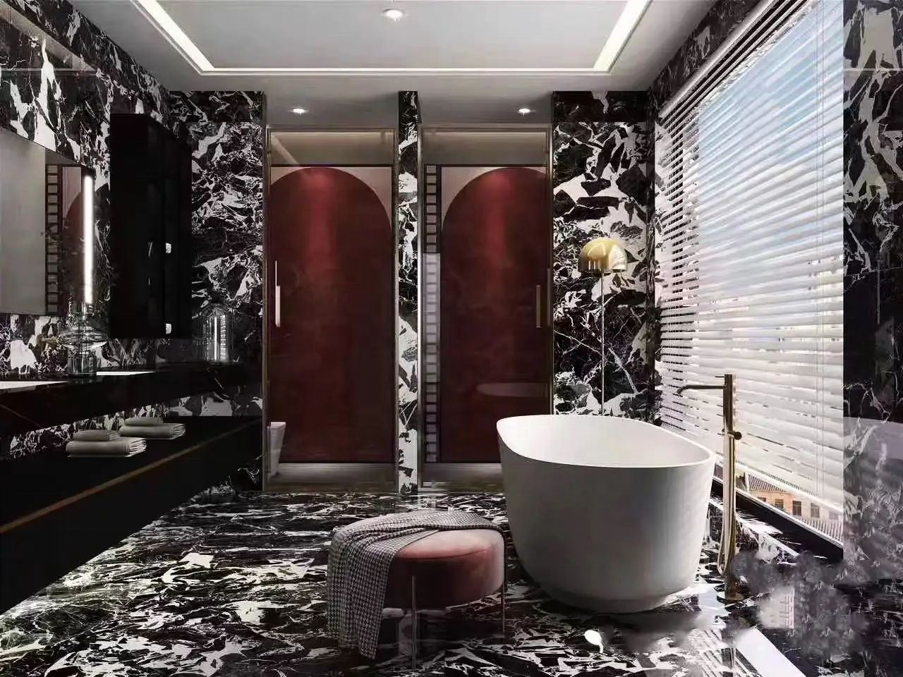 Đá Cẩm Thạch Đen Bvlgari Tự Nhiên Sang Trọng Bán Chạy Nhất Dạng Gạch Và Tấm Ốp Lát Sàn