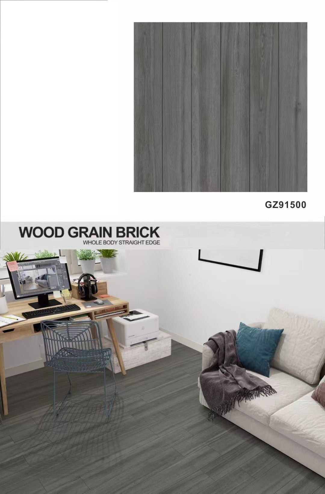 Gạch men sàn Condibe phòng khách phòng ngủ 150x900mm