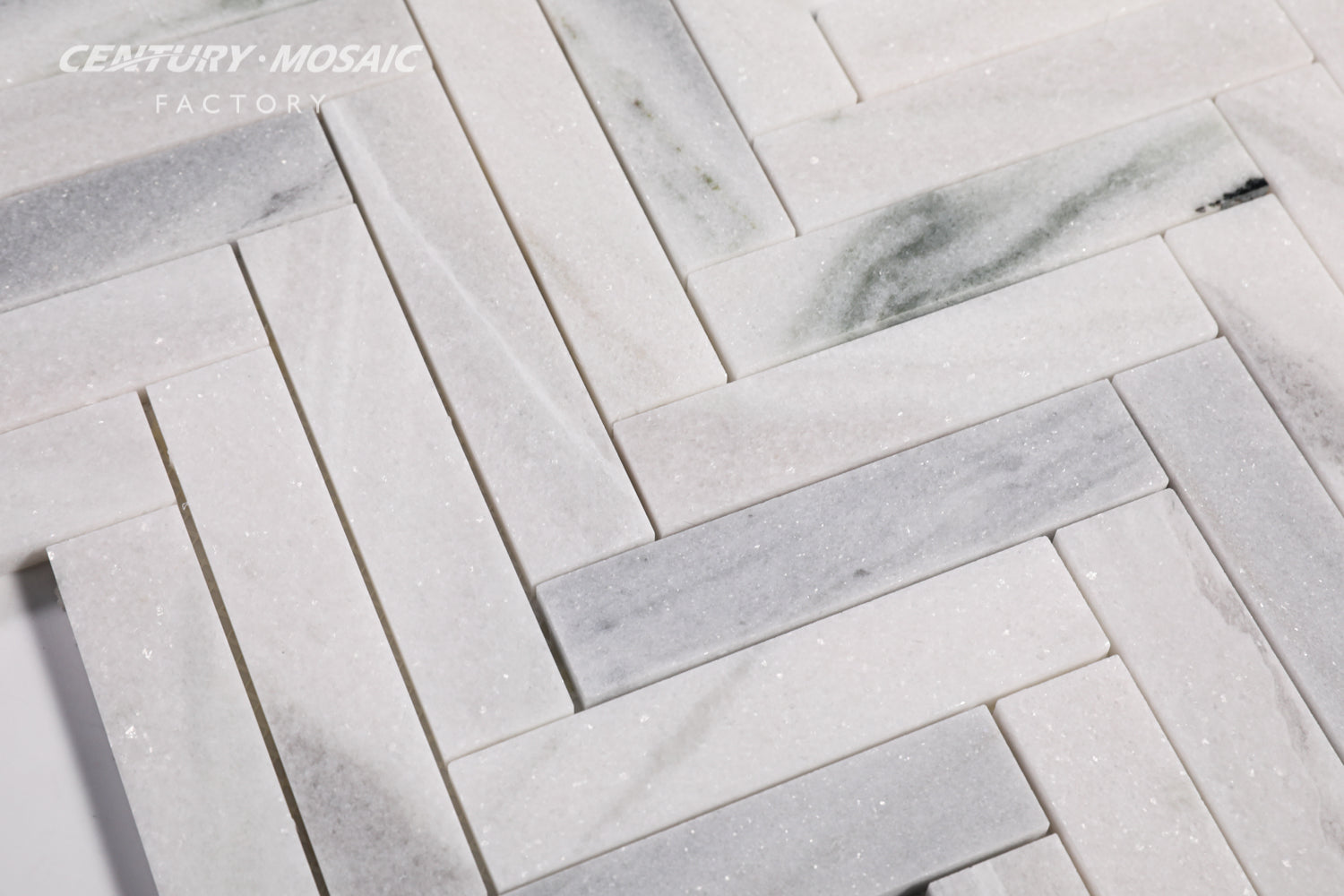 Centurymosaic Bán Buôn Gạch Mosaic Đá Cẩm Thạch Lasa Bianco Trắng Bóng Kiểu Phím Đàn Piano Mới