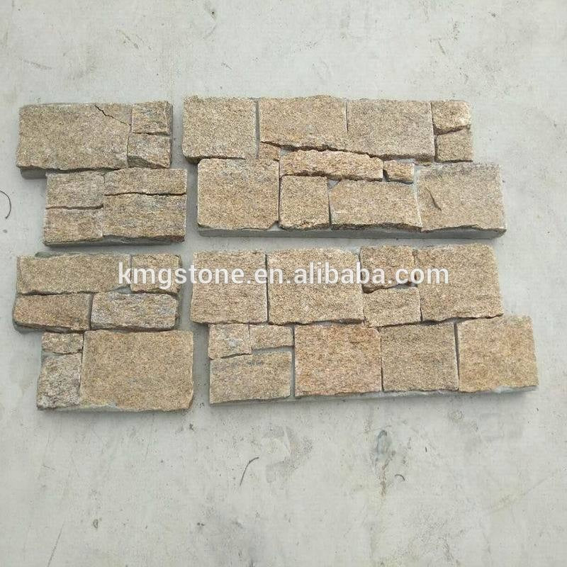 Tấm ốp tường ngoại thất xi măng đá gờ Granite vàng, phong cách Hiện đại Cổ điển, hoàn thiện bề mặt chẻ tự nhiên, giá rẻ