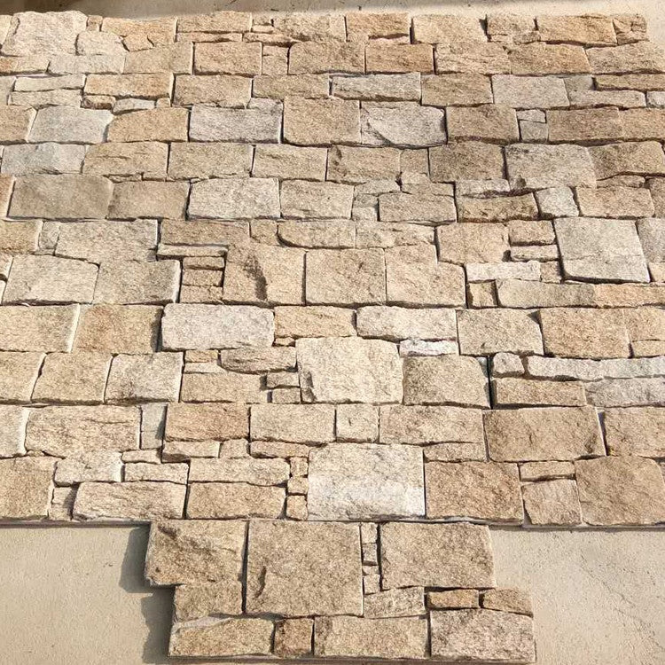 Tấm ốp tường ngoại thất xi măng đá gờ Granite vàng, phong cách Hiện đại Cổ điển, hoàn thiện bề mặt chẻ tự nhiên, giá rẻ