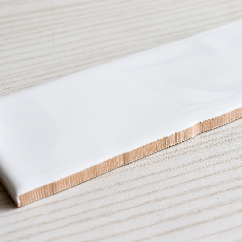 Gạch ốp tường gốm sứ màu trắng cạnh lượn sóng 75x300mm dành cho Trang trí nhà cửa & Thiết kế nội thất