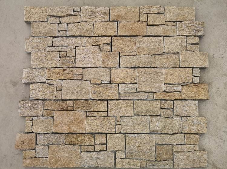 Tấm ốp tường ngoại thất xi măng đá gờ Granite vàng, phong cách Hiện đại Cổ điển, hoàn thiện bề mặt chẻ tự nhiên, giá rẻ