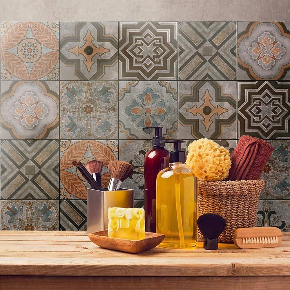 Gạch Encaustic Giá Rẻ 8x8 Hoa Văn Cổ Điển, Trang Trí Sàn Gốm Và Tường Điểm Nhấn Phong Cách Ma-rốc