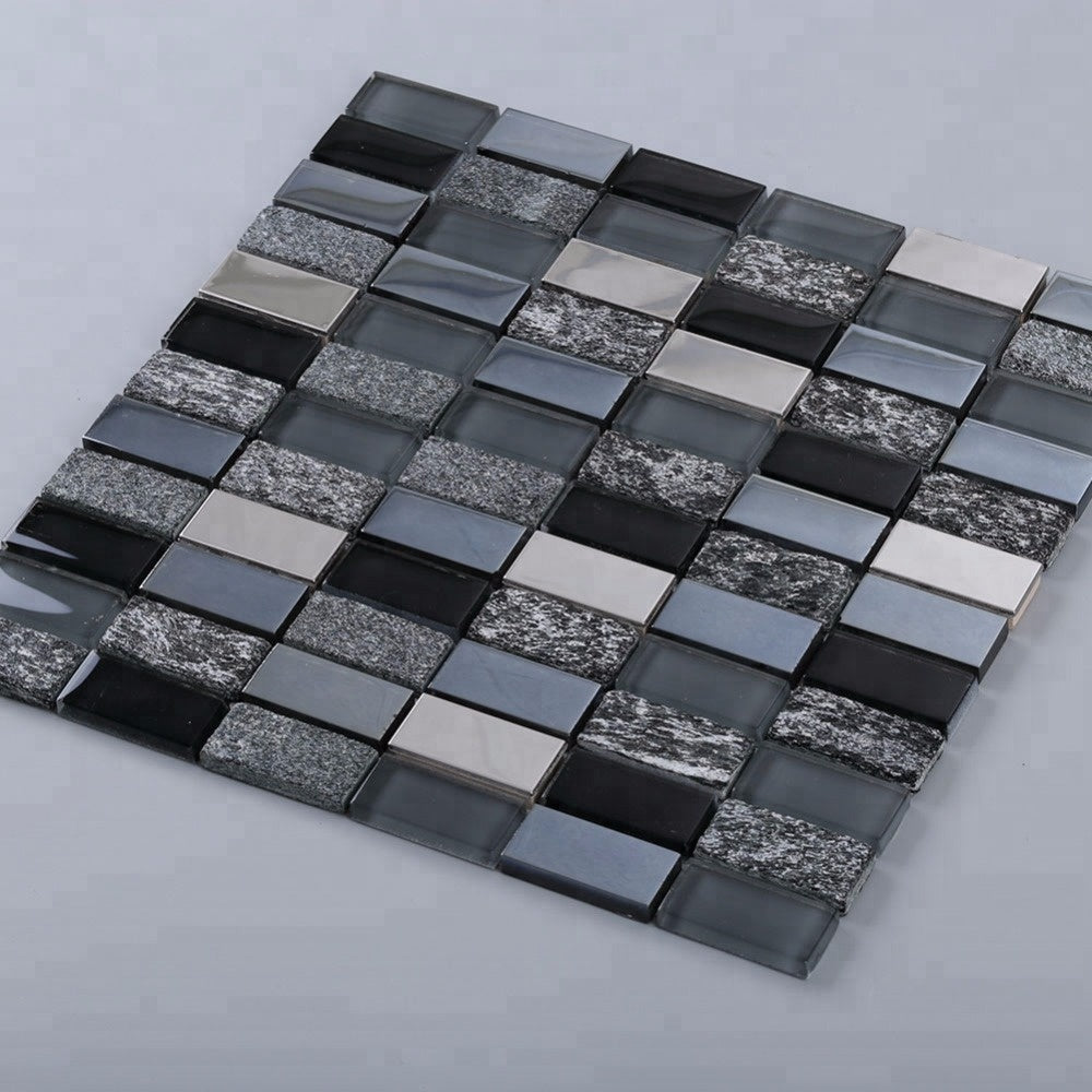 Gạch Mosaic Họa tiết Parquet Vật liệu Hỗn hợp Hiện đại dùng cho Ốp tường Bếp Khách sạn 305x305mm Thiết kế Đồ họa