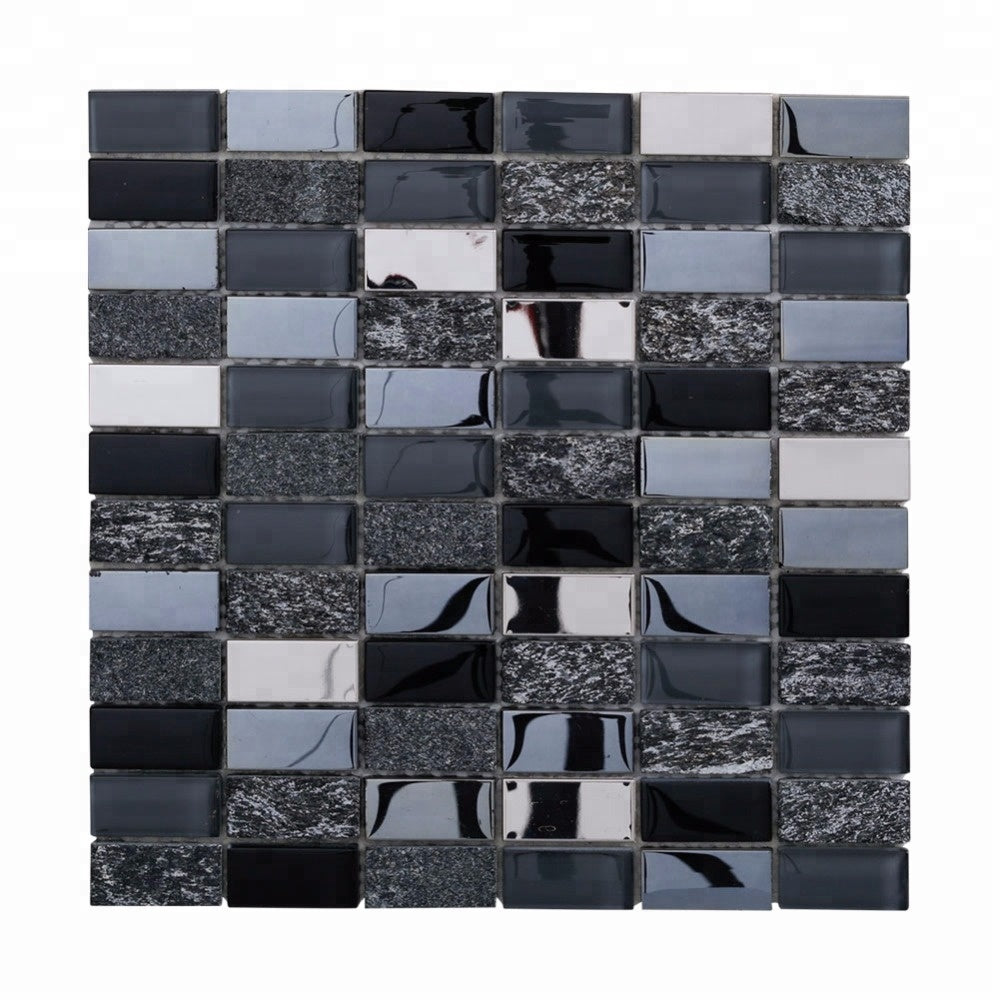 Gạch Mosaic Họa tiết Parquet Vật liệu Hỗn hợp Hiện đại dùng cho Ốp tường Bếp Khách sạn 305x305mm Thiết kế Đồ họa