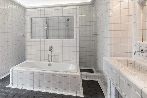 Nẹp viền gạch ốp tường gốm sứ góc phòng tắm