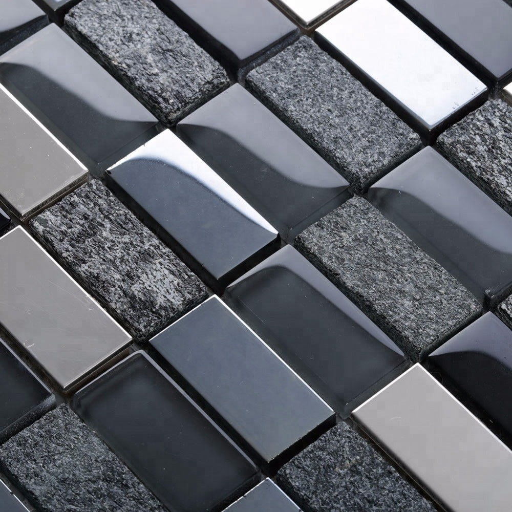 Gạch Mosaic Họa tiết Parquet Vật liệu Hỗn hợp Hiện đại dùng cho Ốp tường Bếp Khách sạn 305x305mm Thiết kế Đồ họa