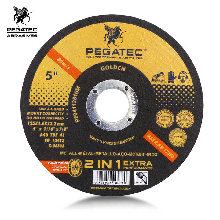 Đĩa cắt sắt Pegatec 5&quot; 125x1.6x22mm 125mm có lớp phủ mài mòn
