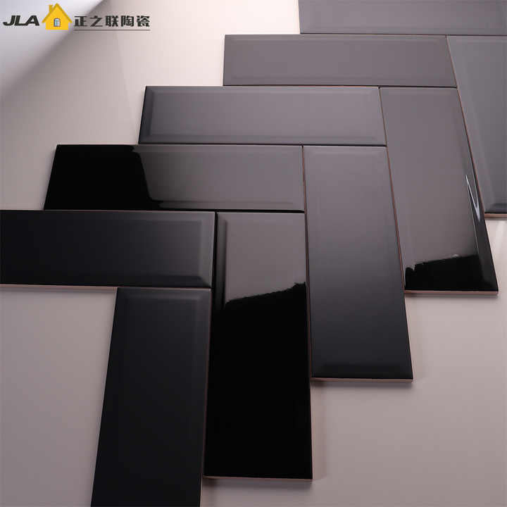 Gạch ốp tường gốm sứ Keramik Granite màu đen 4x12 inch 10x30cm kiểu dáng mới nhất