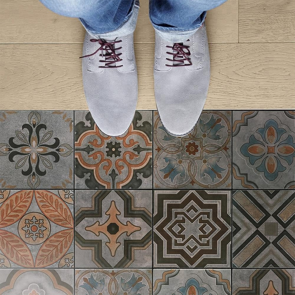 Gạch Encaustic Giá Rẻ 8x8 Hoa Văn Cổ Điển, Trang Trí Sàn Gốm Và Tường Điểm Nhấn Phong Cách Ma-rốc