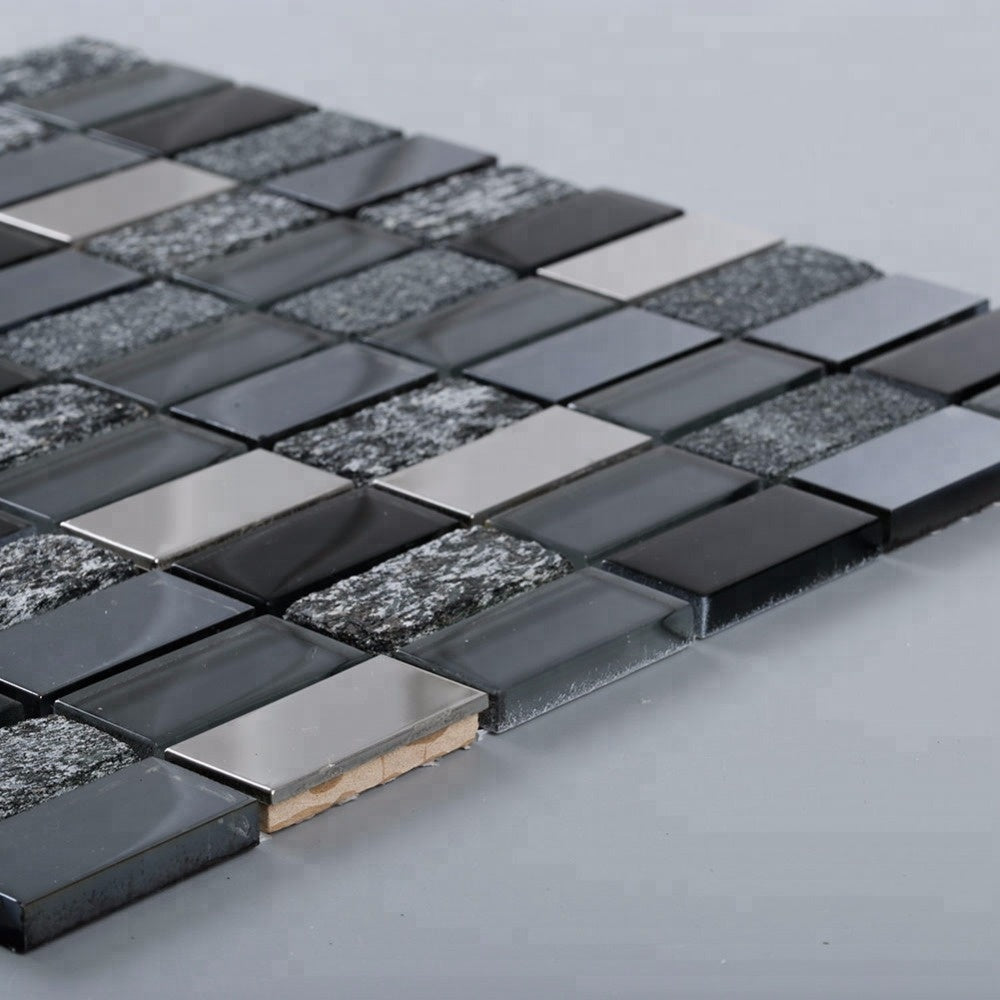 Gạch Mosaic Họa tiết Parquet Vật liệu Hỗn hợp Hiện đại dùng cho Ốp tường Bếp Khách sạn 305x305mm Thiết kế Đồ họa