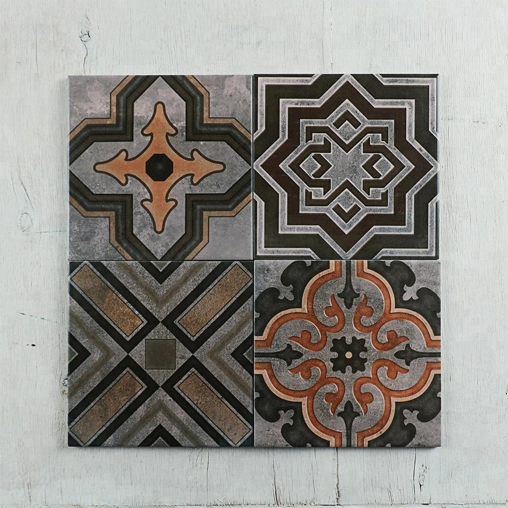 Gạch Encaustic Giá Rẻ 8x8 Hoa Văn Cổ Điển, Trang Trí Sàn Gốm Và Tường Điểm Nhấn Phong Cách Ma-rốc