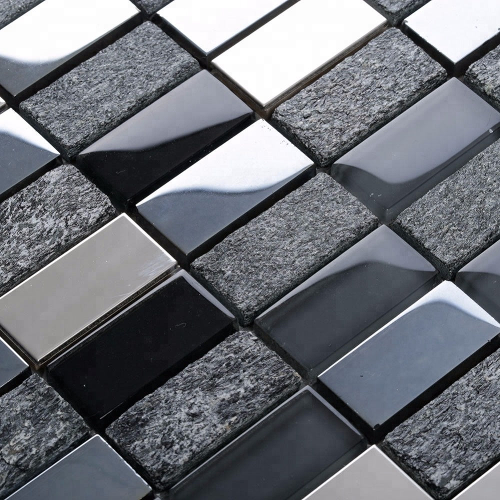 Gạch Mosaic Họa tiết Parquet Vật liệu Hỗn hợp Hiện đại dùng cho Ốp tường Bếp Khách sạn 305x305mm Thiết kế Đồ họa