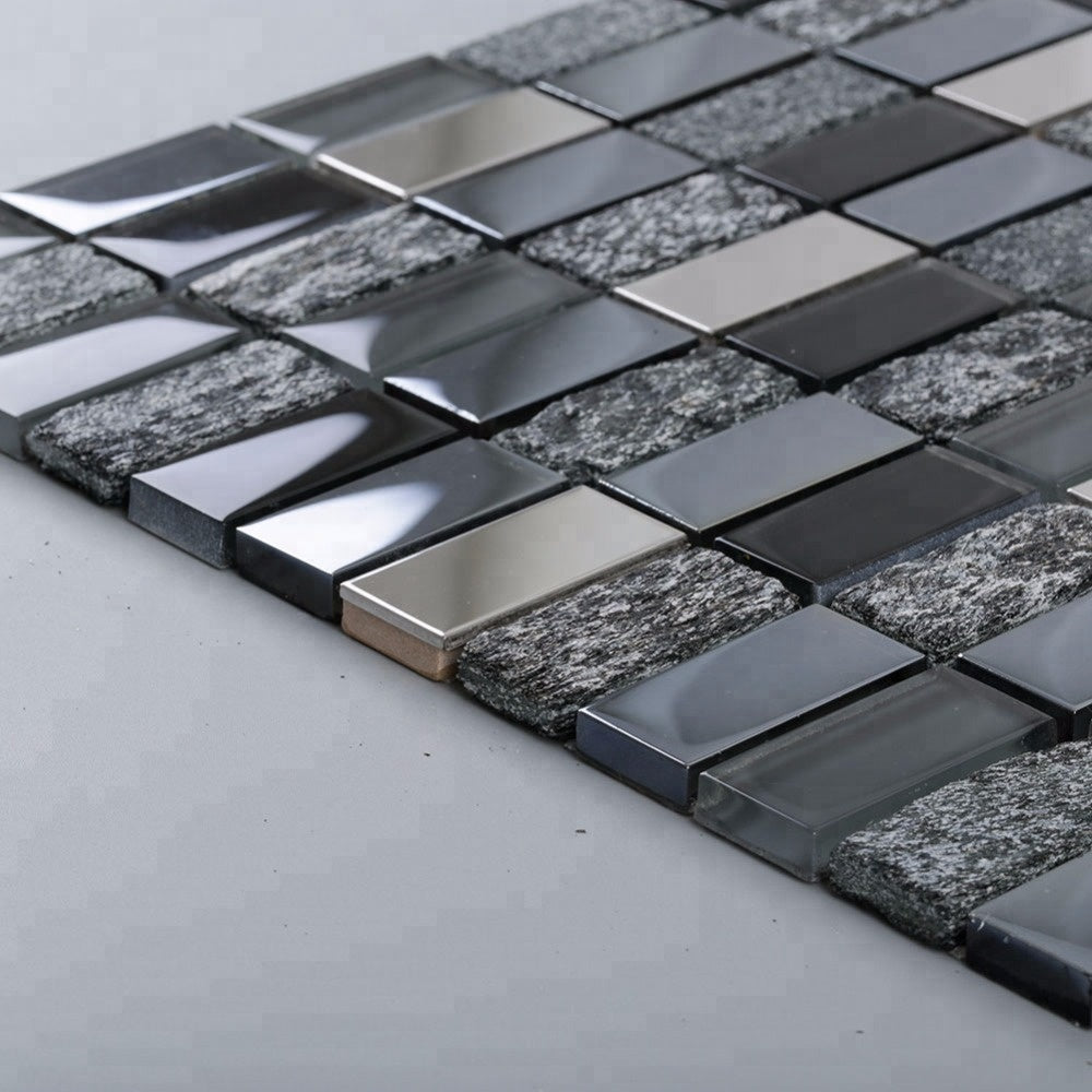 Gạch Mosaic Họa tiết Parquet Vật liệu Hỗn hợp Hiện đại dùng cho Ốp tường Bếp Khách sạn 305x305mm Thiết kế Đồ họa