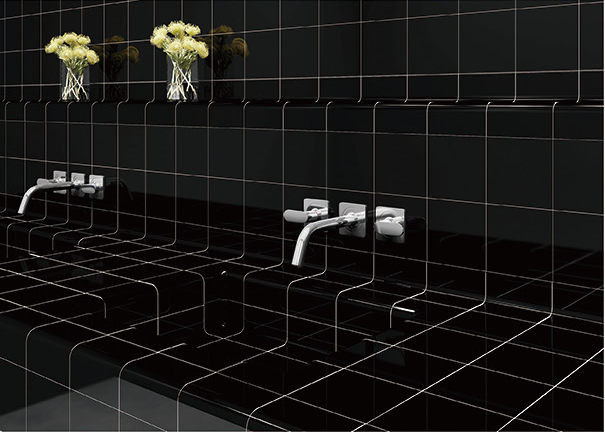 Nẹp viền gạch ốp tường gốm sứ góc phòng tắm