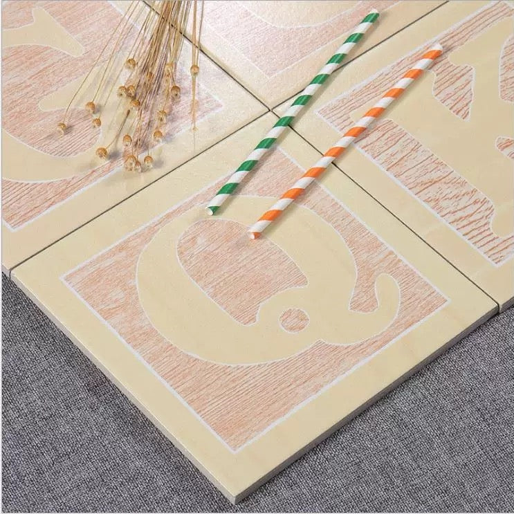 Gạch Gốm Sứ 8mm Họa Tiết Số, Chữ Cái Và Hoa Dùng Ốp Tường Và Làm Chỉ Viền Nội Thất Cho Nhà Trẻ, Phòng Trẻ Em, Phòng Khách, Phòng Tắm