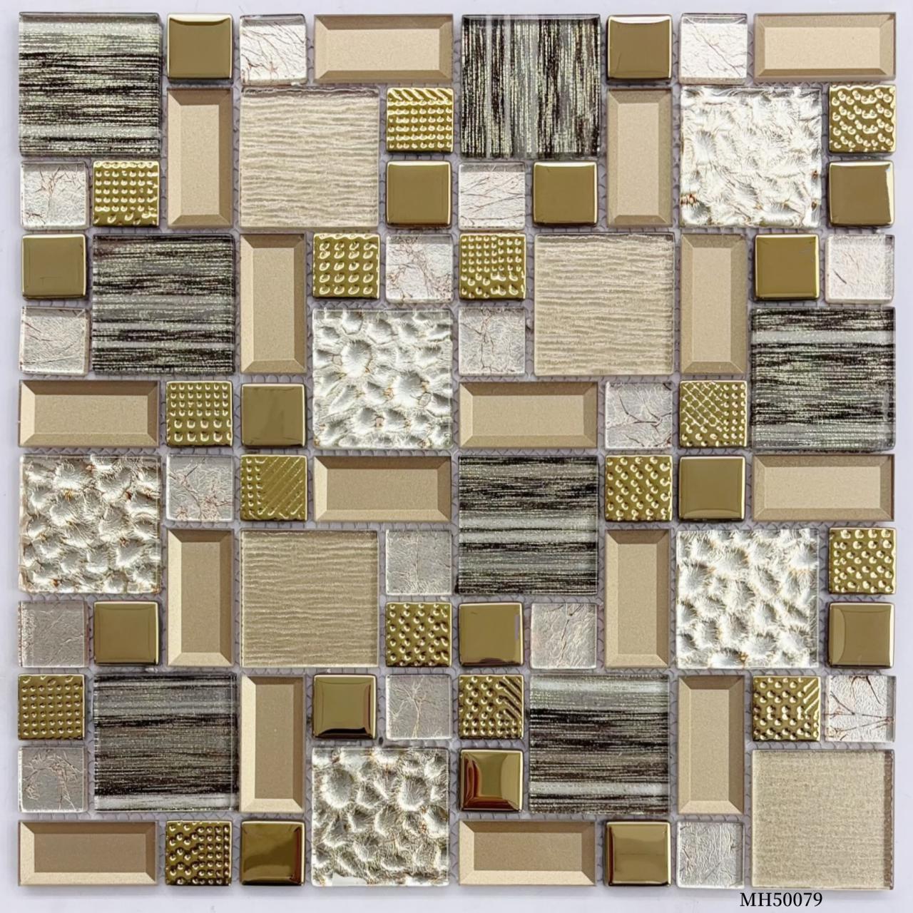 Gạch Mosaic Thủy Tinh Cắt Ngẫu Hứng Nghệ Thuật Dùng Cho Tường Nhấn Cửa Hàng Boutique