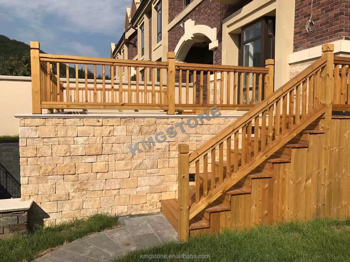 Tấm ốp đá phiến nhân tạo đá vôi vàng phong cách Hiện đại Mộc mạc