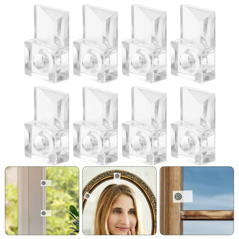 Kẹp gương nhựa trong suốt, phụ kiện nội thất 6/4/3mm