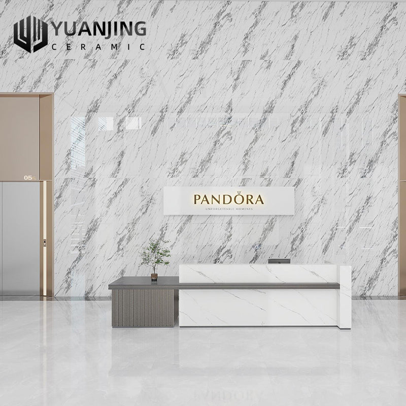 Tấm lát đá nung kết bóng sang trọng vân đá cẩm thạch 1600x3200mm ốp tường sàn trang trí nội thất