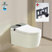 Bồn cầu thông minh gắn tường chống nước đạt chuẩn IPX4, tích hợp máy sấy khí ấm và bảng điều khiển có đèn nền
