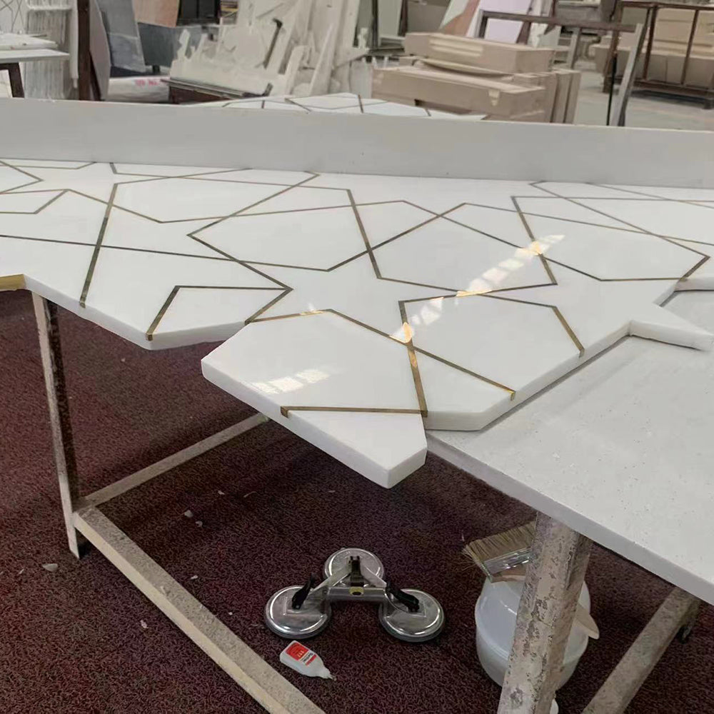 Gạch Mosaic Phổ Biến Bán Sỉ Hình Dáng Đá Cẩm Thạch Chống Mài Mòn Dùng Cho Tường Bếp và Trang Trí Nội Thất