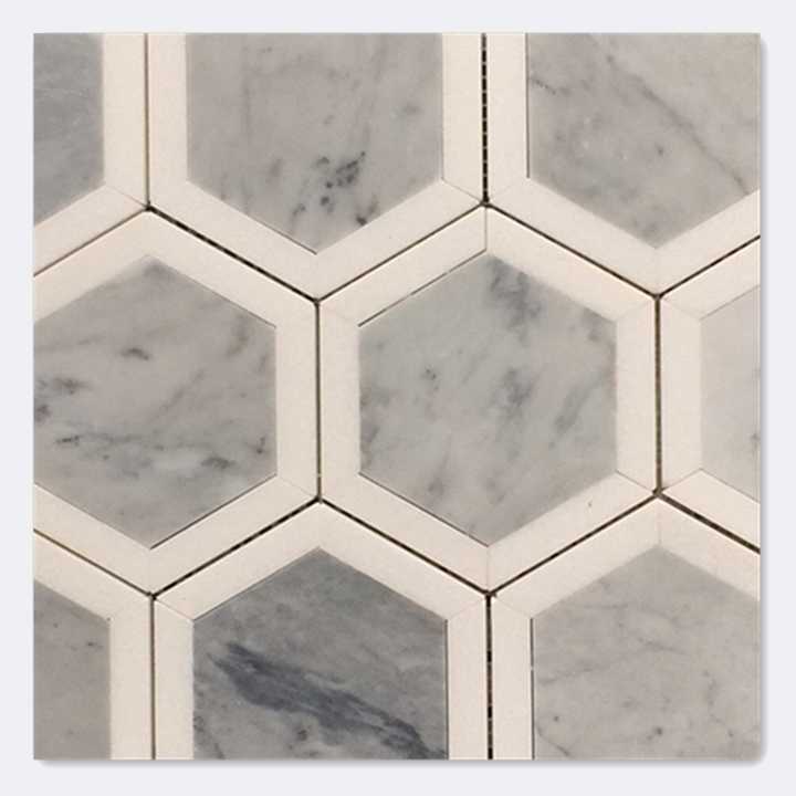 Gạch mosaic đánh bóng màu xám đá cẩm thạch dùng cho sàn nhà, tường nội thất