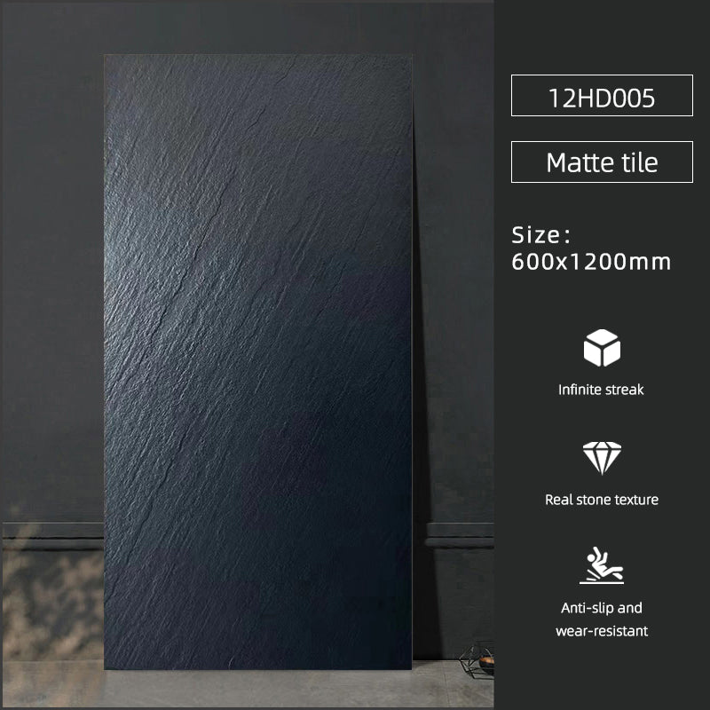 Gạch Chống Trượt Đen Đá Phiến 600 X 1200 Bề Mặt Mờ Dành Cho Sân, Bếp, Khách Sạn