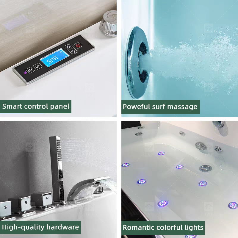 Bồn Tắm Một Người Sang Trọng Đặt Độc Lập Giá Rẻ Nước Nóng Sục Khí Thủy Lực Massage