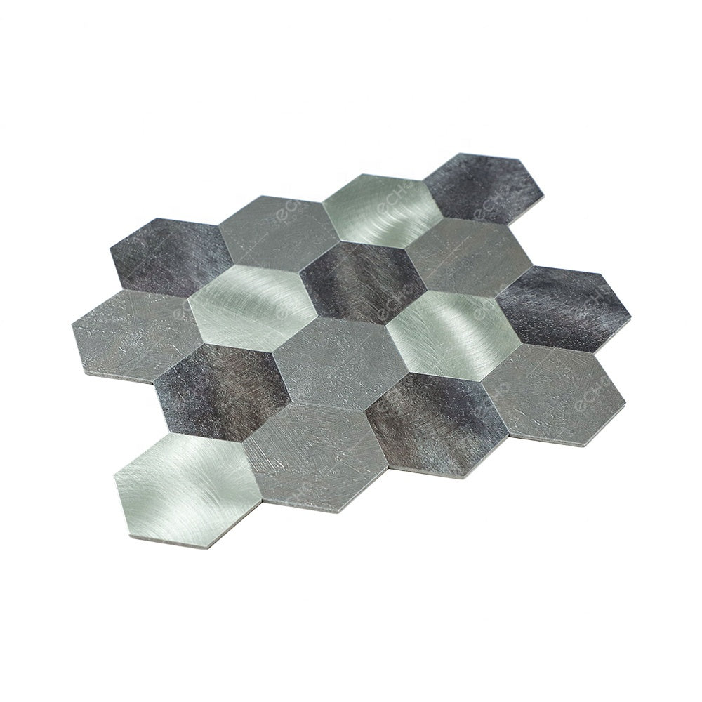 Gạch Mosaic Nhôm Lục Giác Bóc Dán Dễ Lắp Đặt Không Vữa Không Bừa Bộn