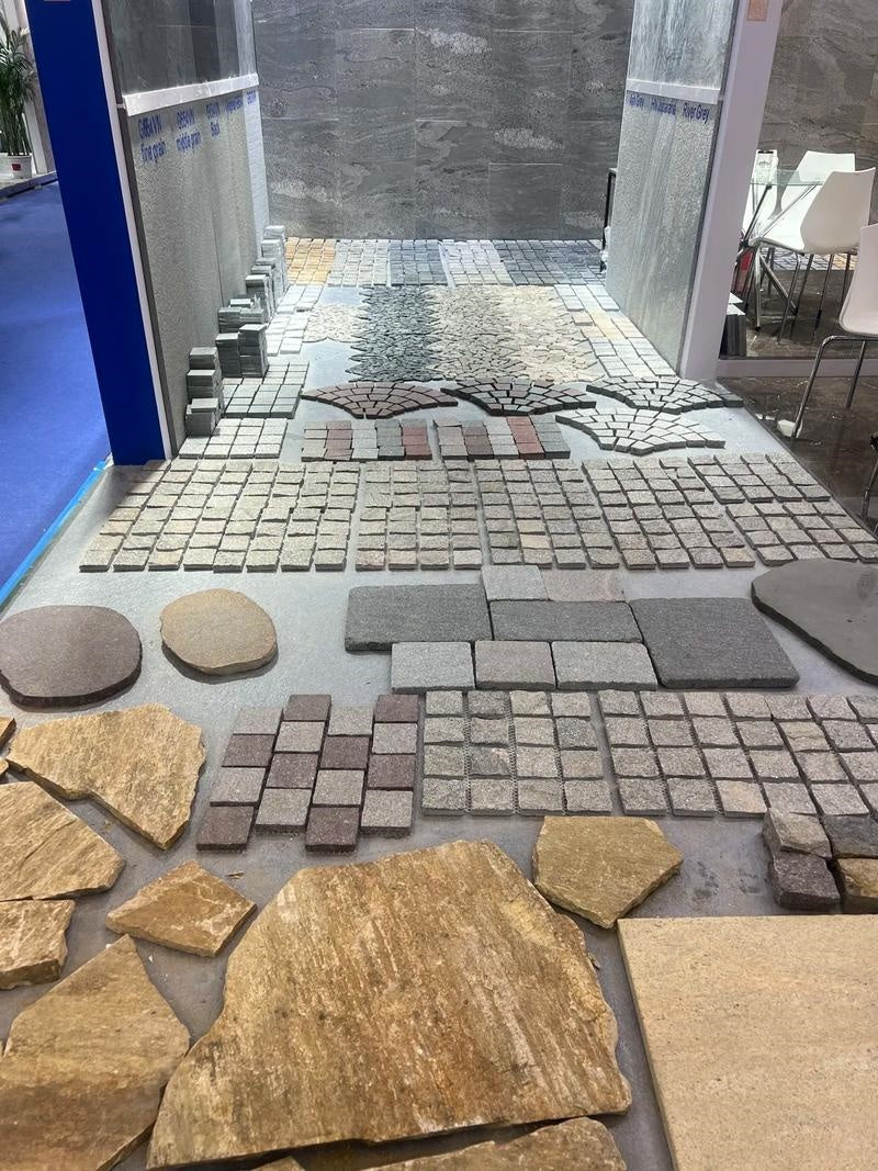 Viên đá lát granite xám bền chắc, hình dạng tùy chỉnh