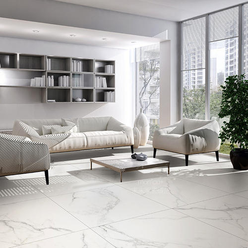 Gạch Ốp Tường 3D Giả Đá Cẩm Thạch Calacatta Vàng Kích Thước Lớn 60x60 Cho Phòng Khách